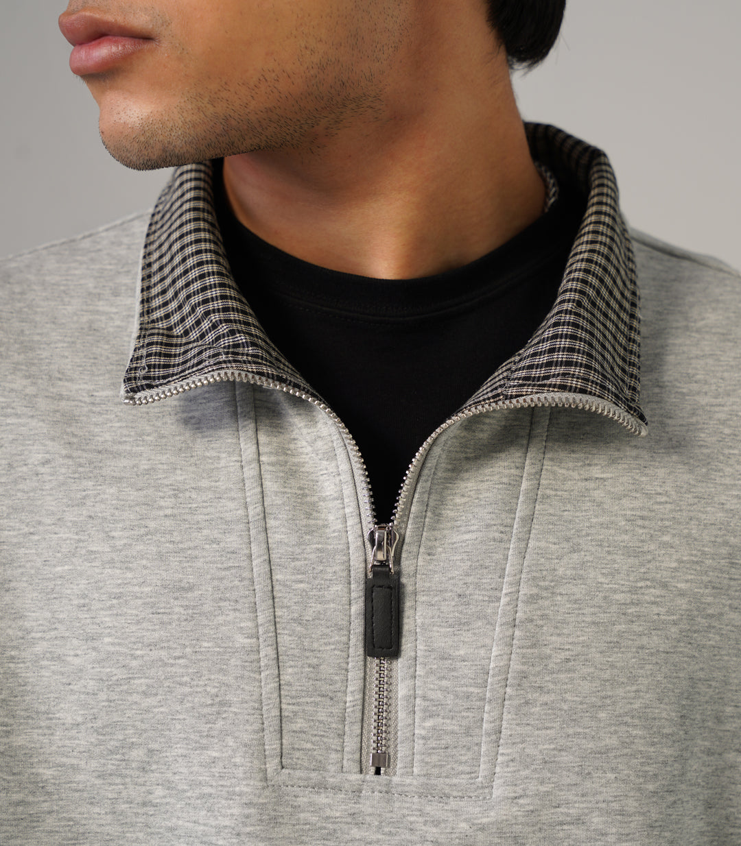 QUARTER ZIP OVERSIED SWEATSHIRT