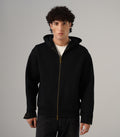 DENIM BACK HOODIE -BLACK