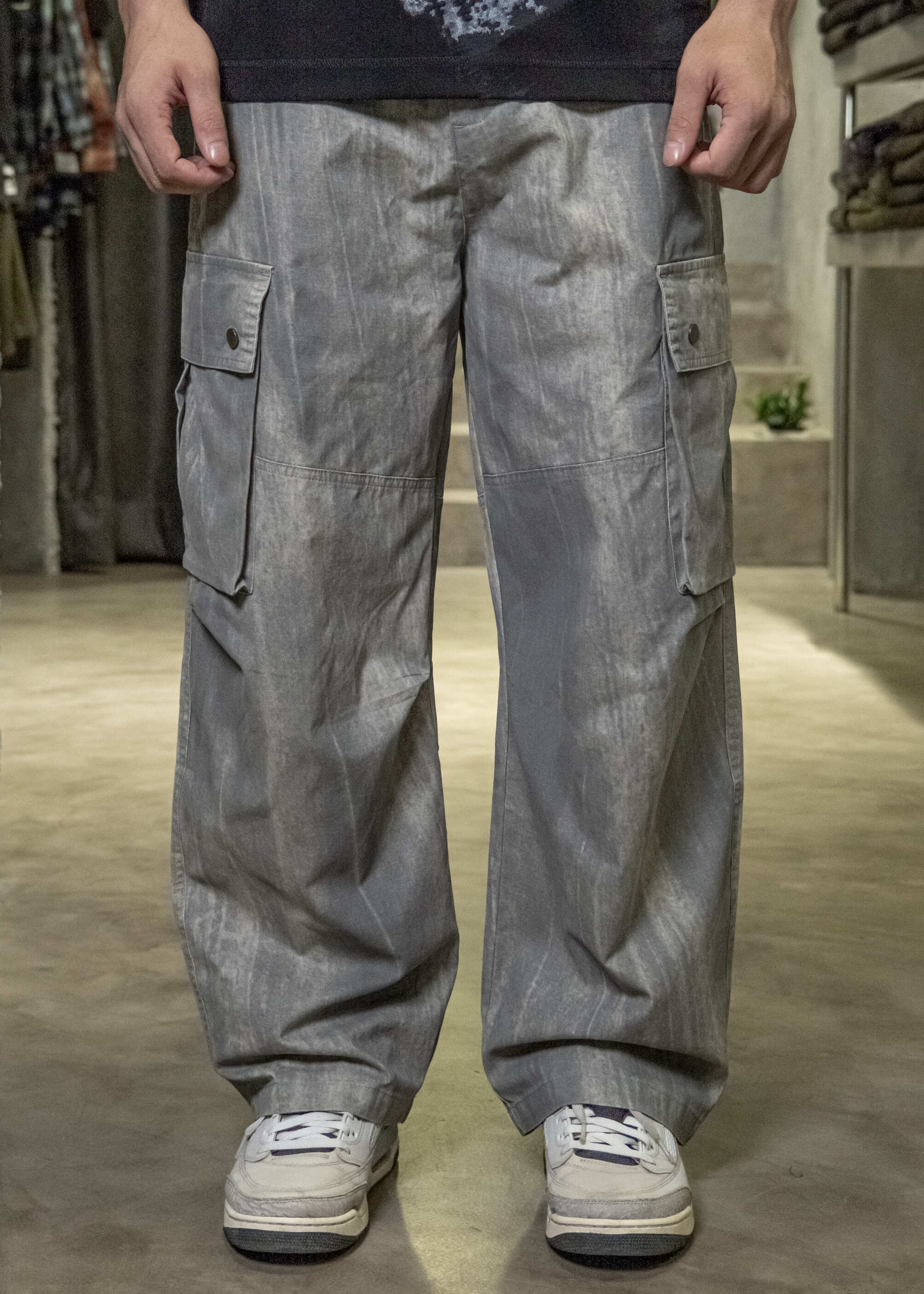 Ash Relaxed Fit Cargo - Light Grey