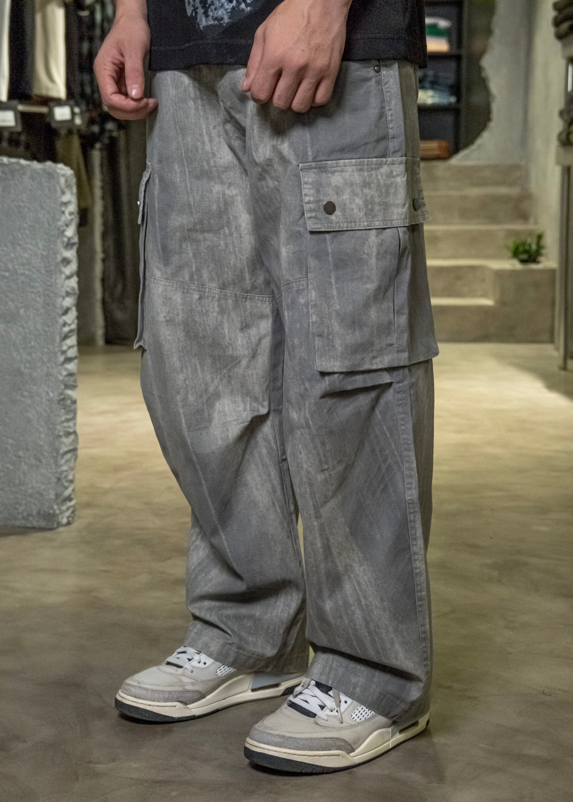 Ash Relaxed Fit Cargo - Light Grey