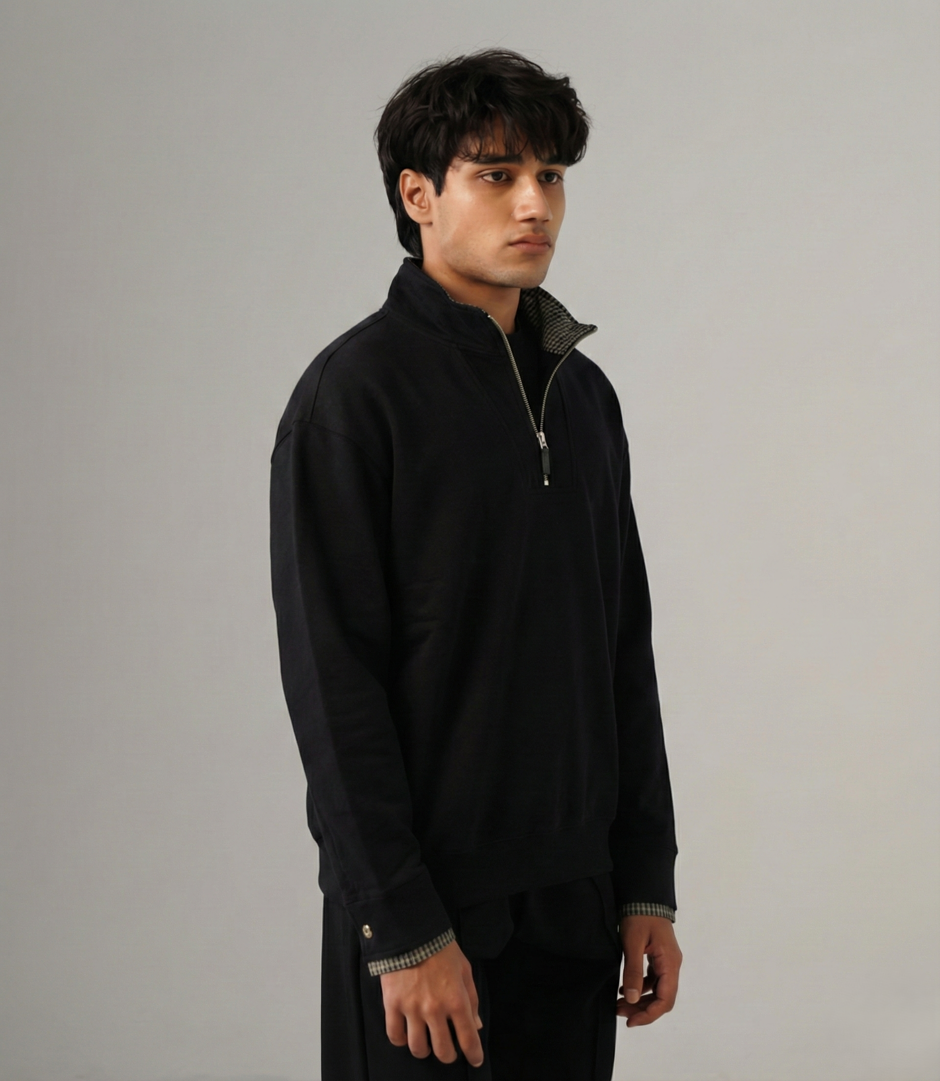 QUARTER ZIP OVERSIZED SWEATSHIRT