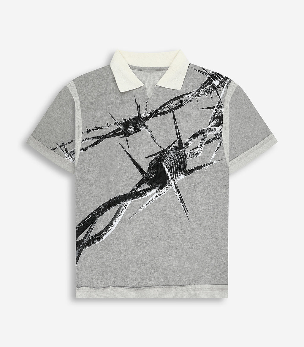 Barbed Collar T-Shirt - Grey