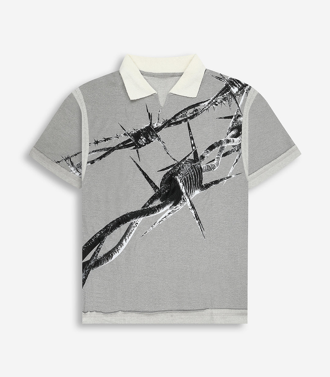 Barbed Collar T-Shirt - Grey