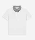 Contrast Zip Up Polo