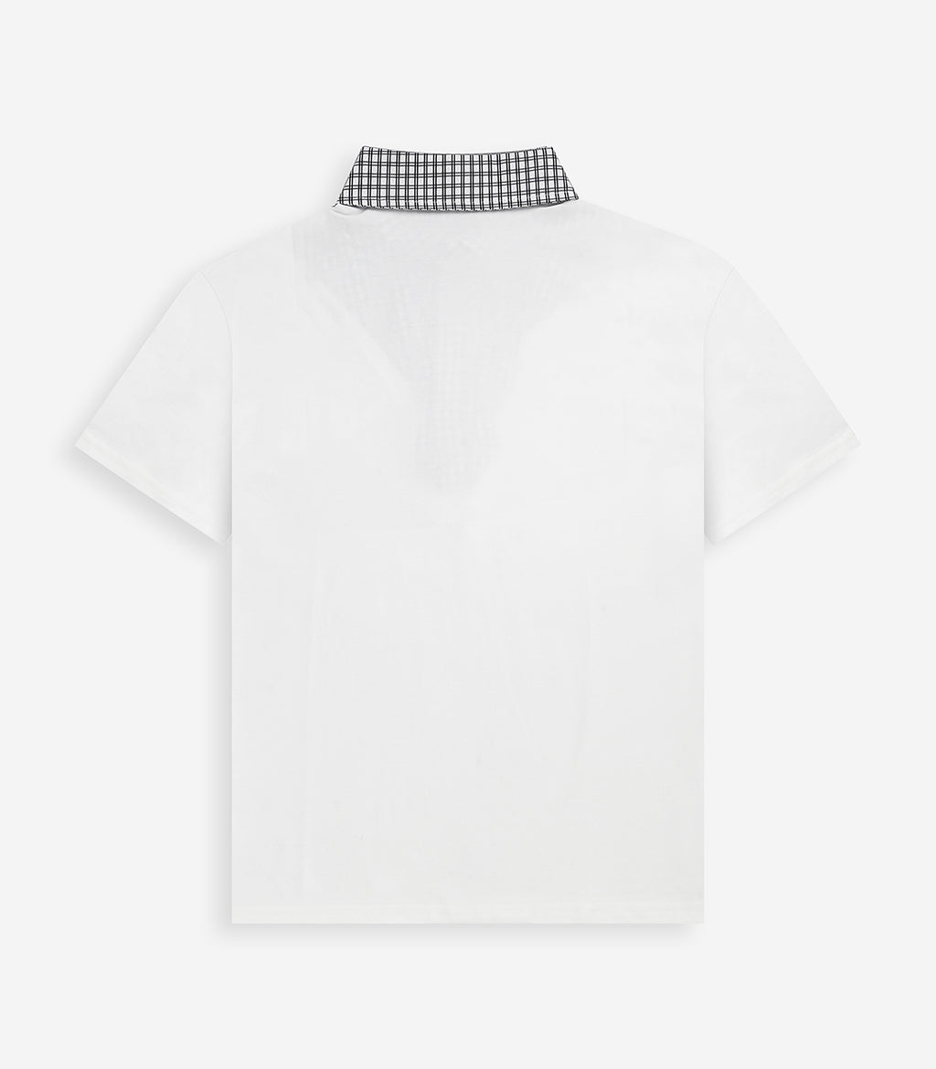 Contrast Zip Up Polo