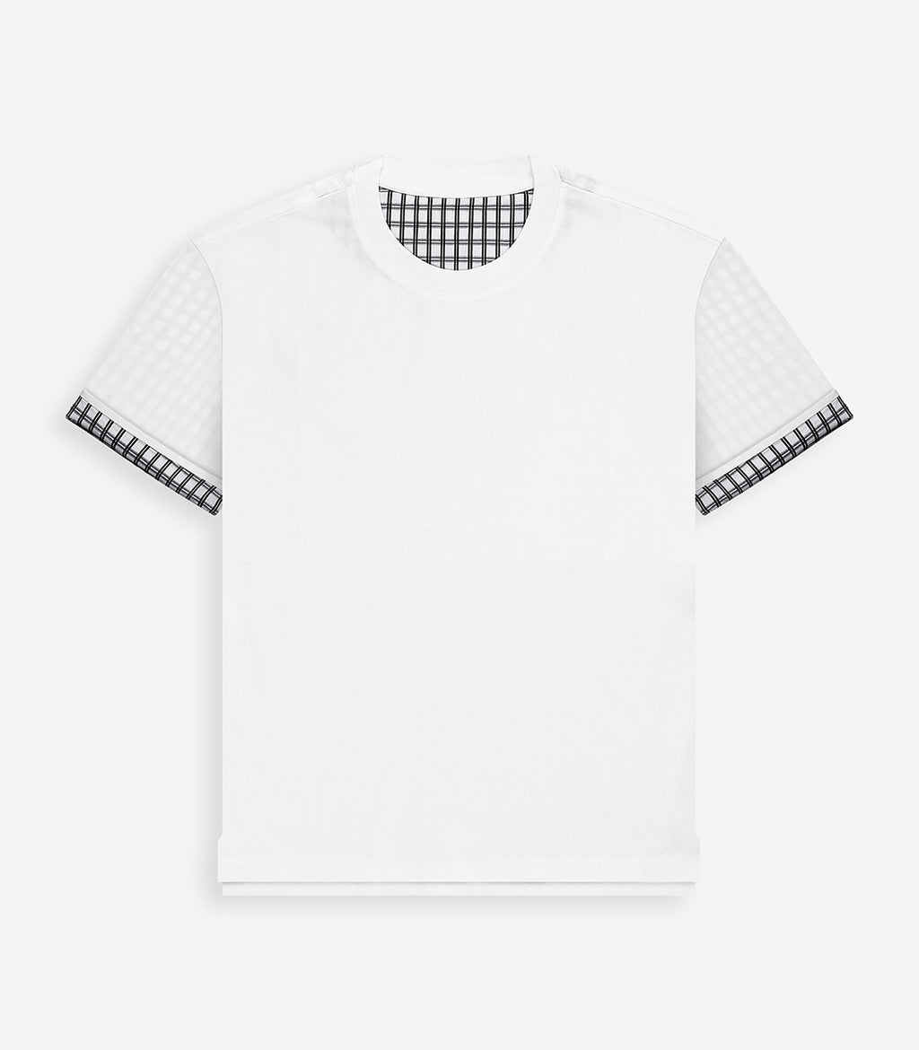 Minimal T-shirt - Cheque Sleeves