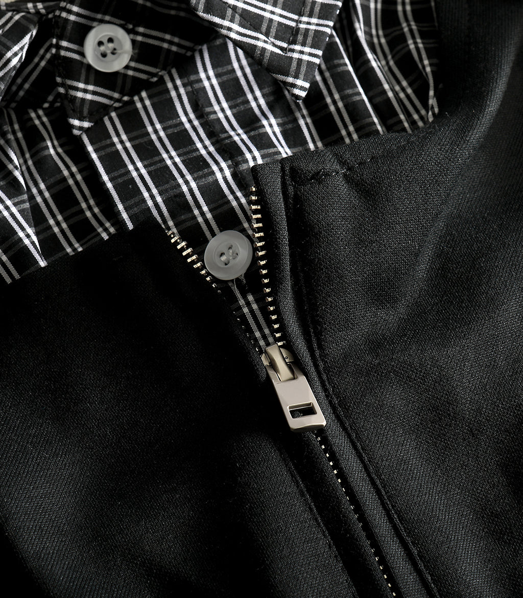 Contrast Zip Up Polo