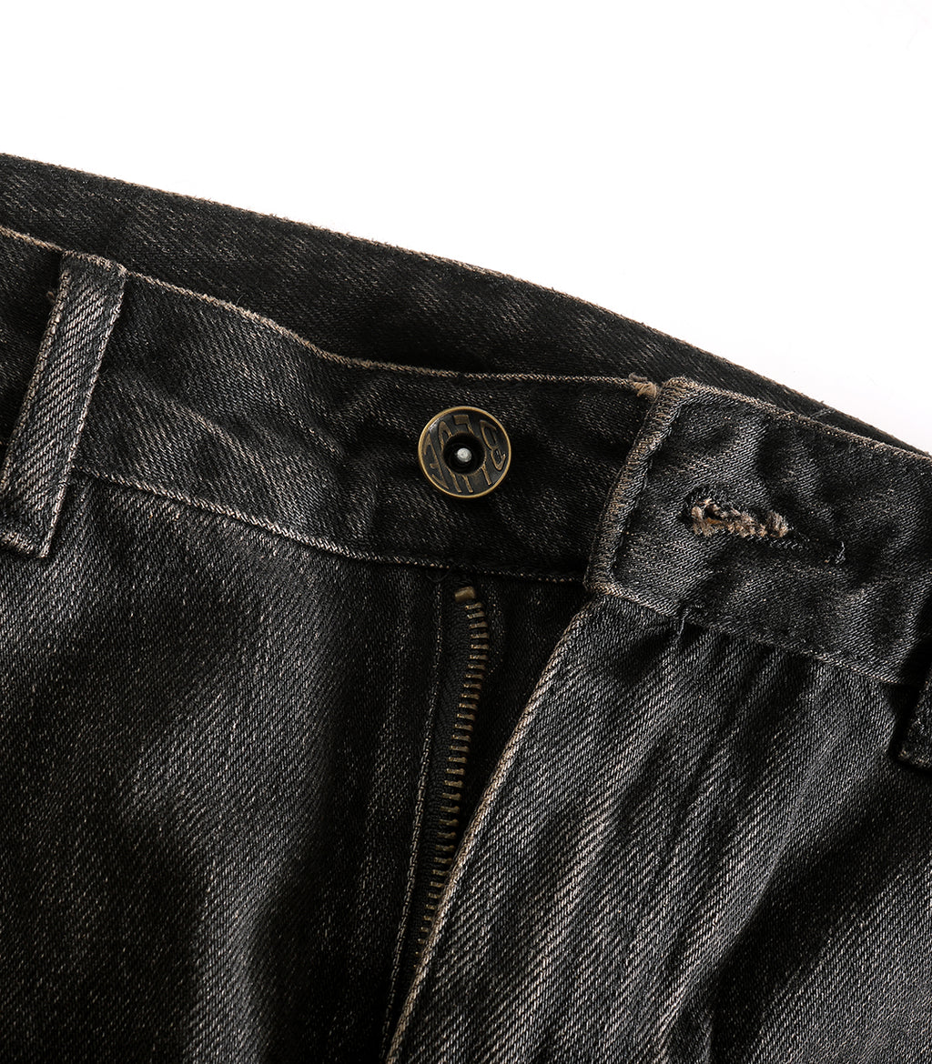 Washed-Black Straight Fit Jeans