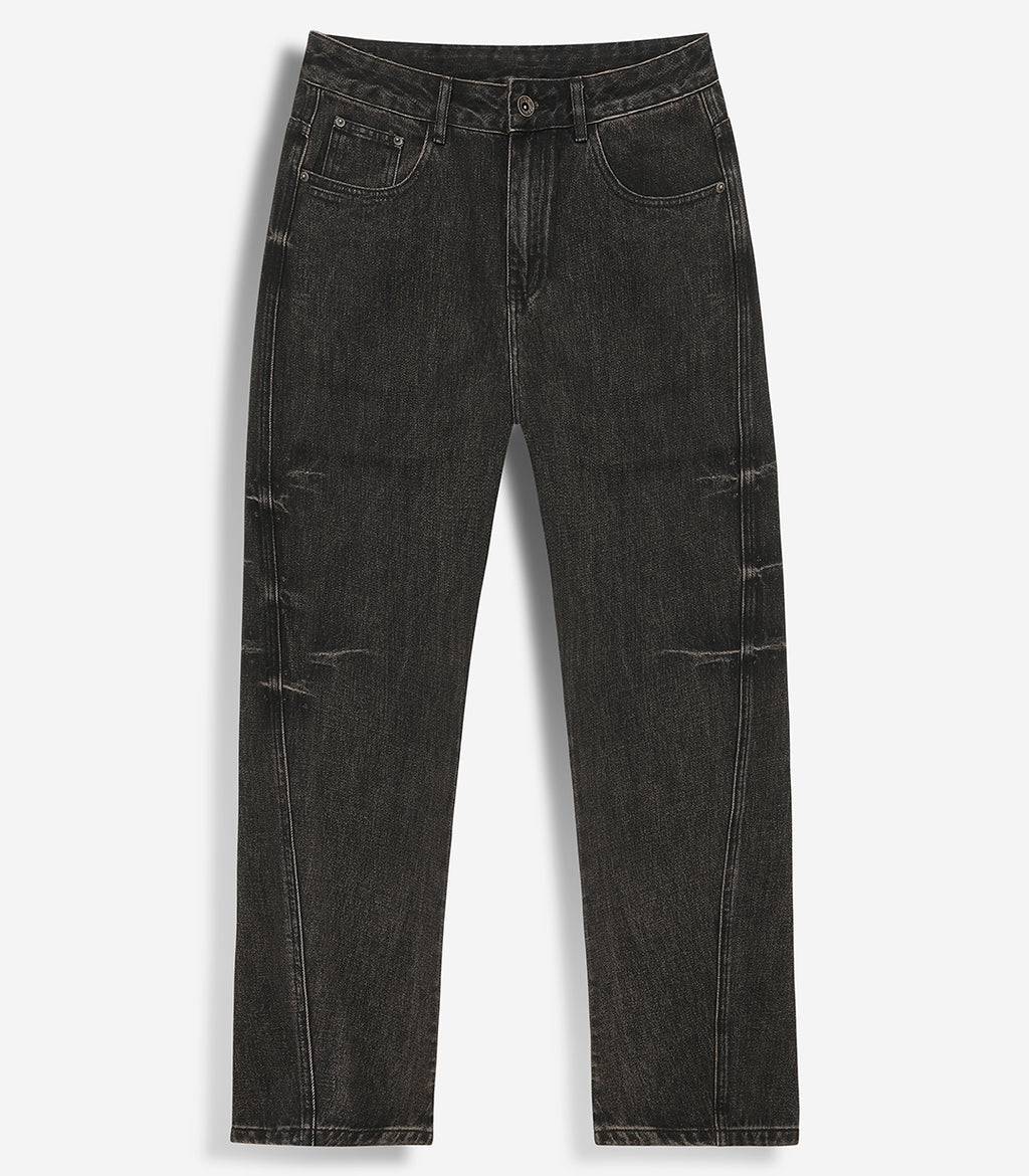 Washed-Black Straight Fit Jeans