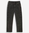 Washed-Black Straight Fit Jeans
