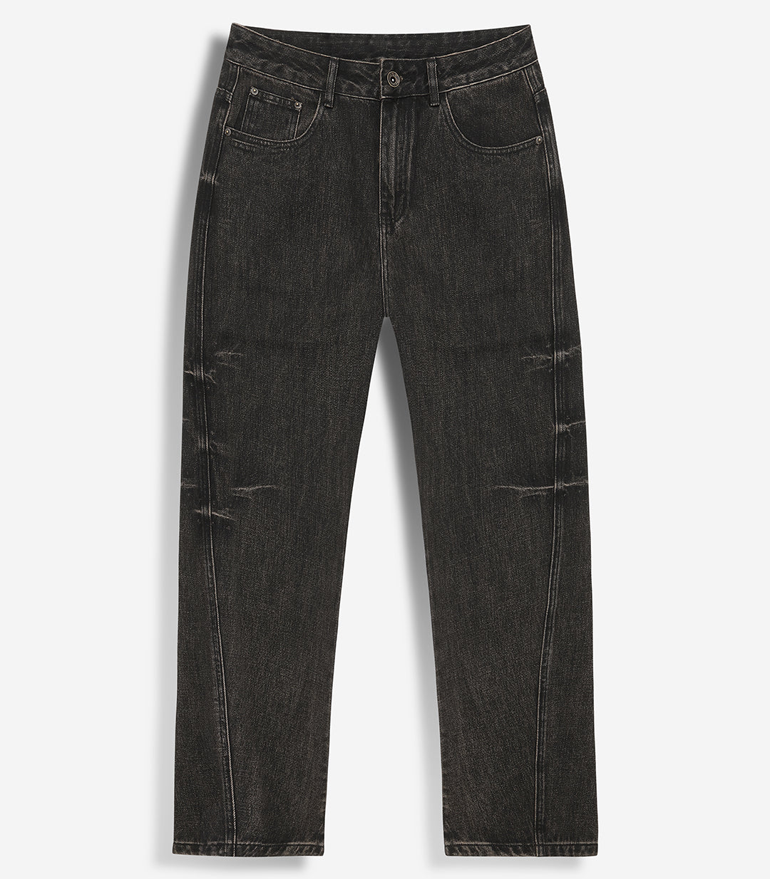 Washed-Black Straight Fit Jeans