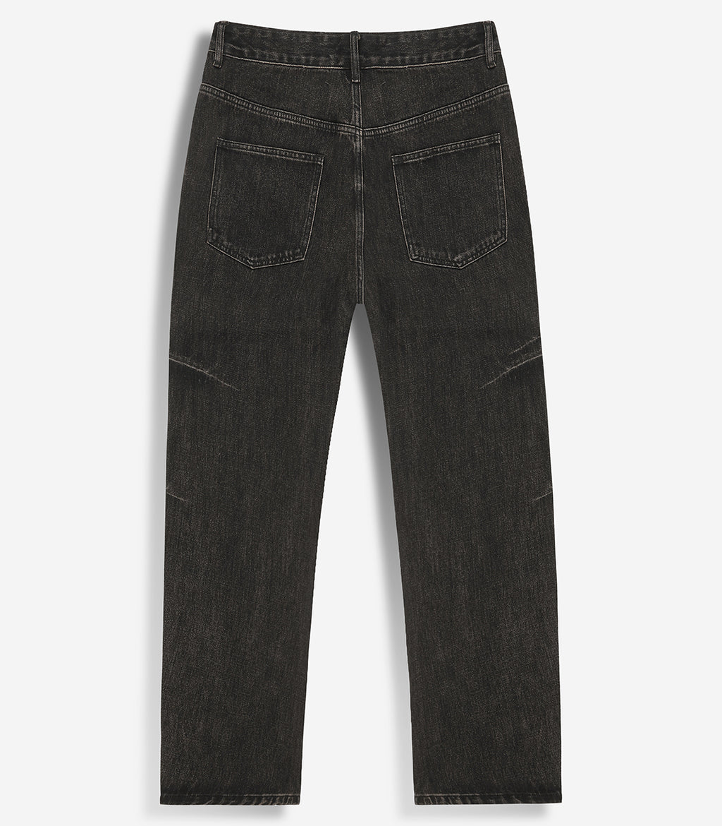 Washed-Black Straight Fit Jeans