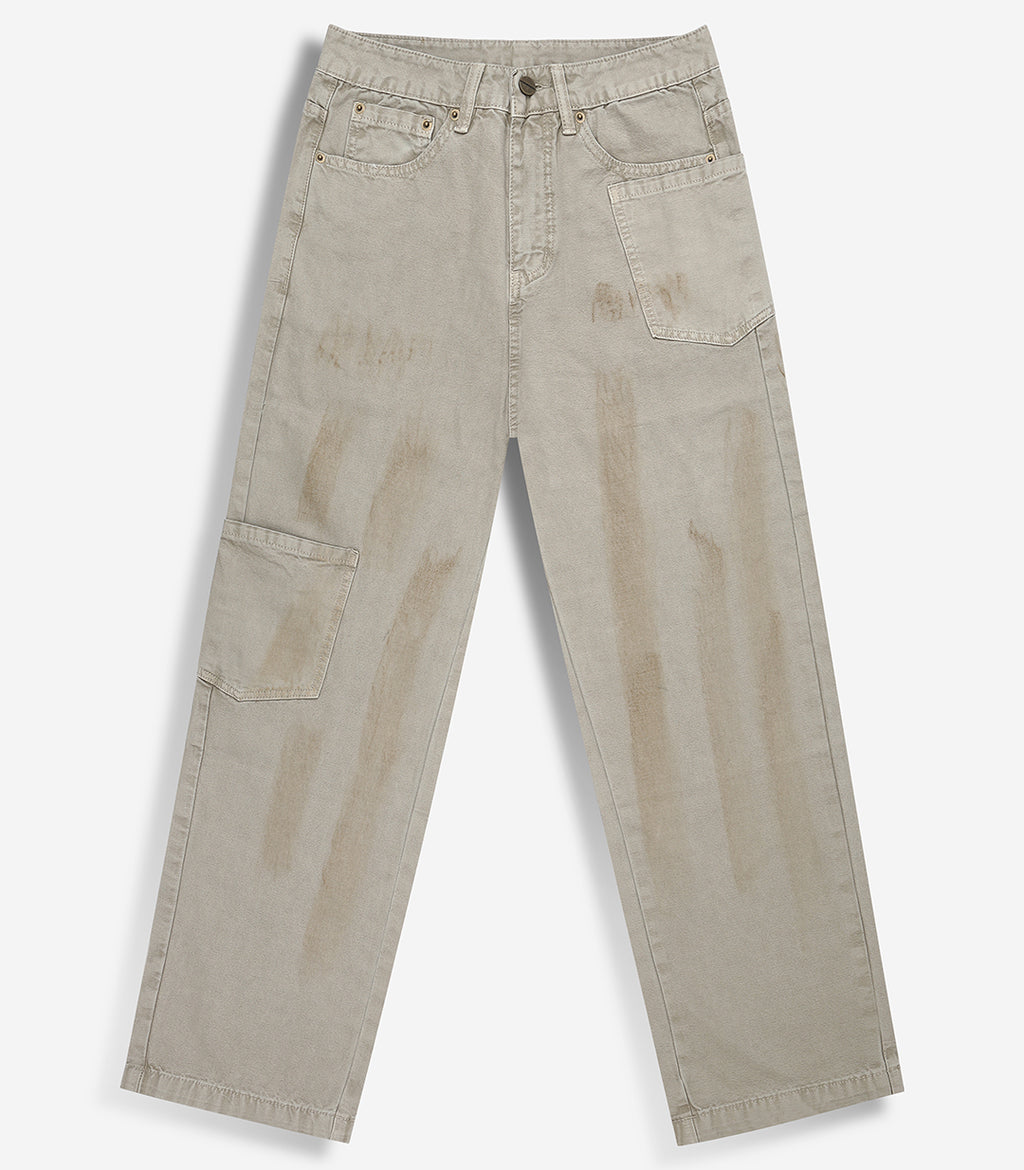 Concrete Dust Denim- Relaxed Fit - Beige