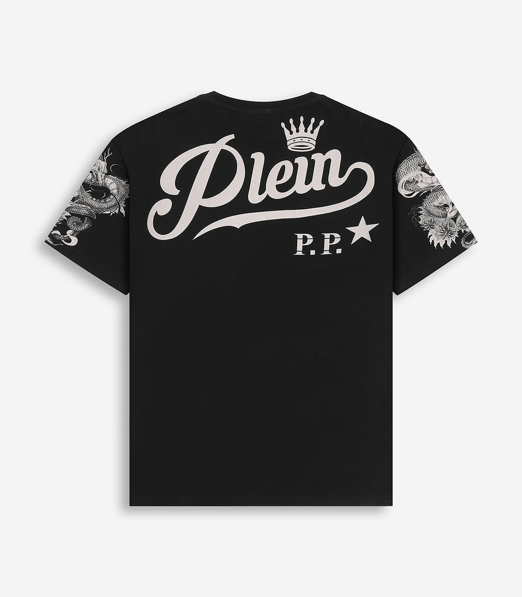 PHILIPP PLEIN -Swarovski Tiger And Dragon T-shirt In Black