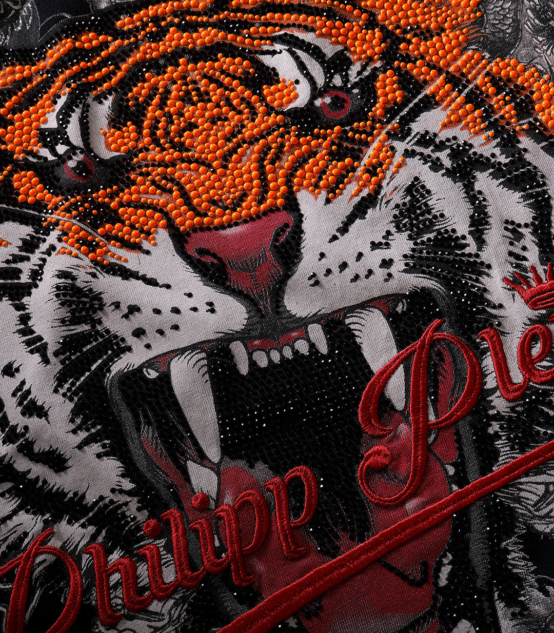 PHILIPP PLEIN -Swarovski Tiger And Dragon T-shirt In Black