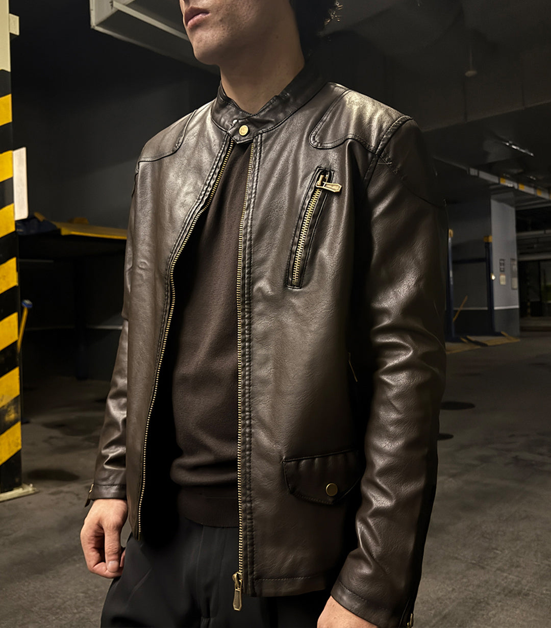 Sunfade Leather Jacket – Brown