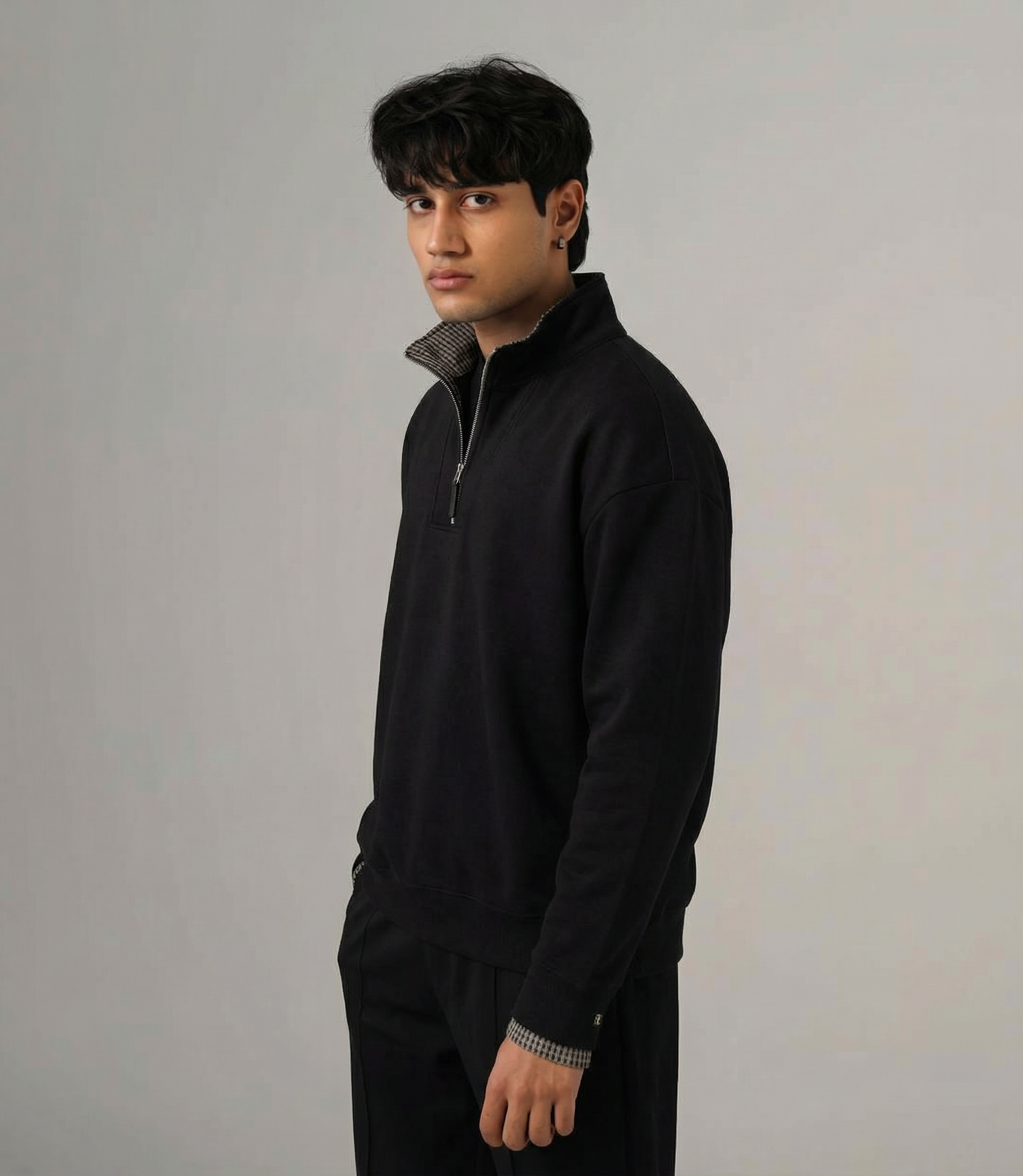 QUARTER ZIP OVERSIZED SWEATSHIRT