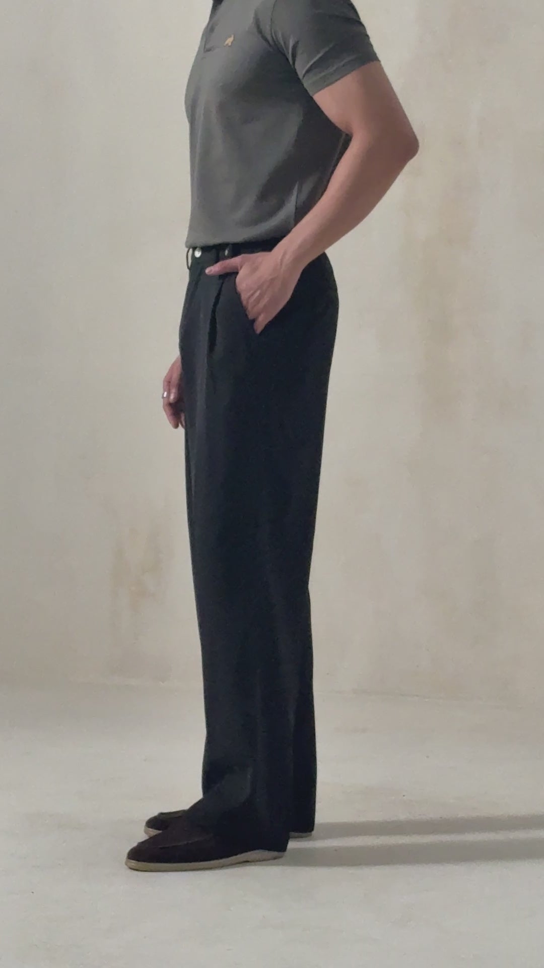CONVERTIBLE PLEATED TROUSER - STRAIGHT FIT