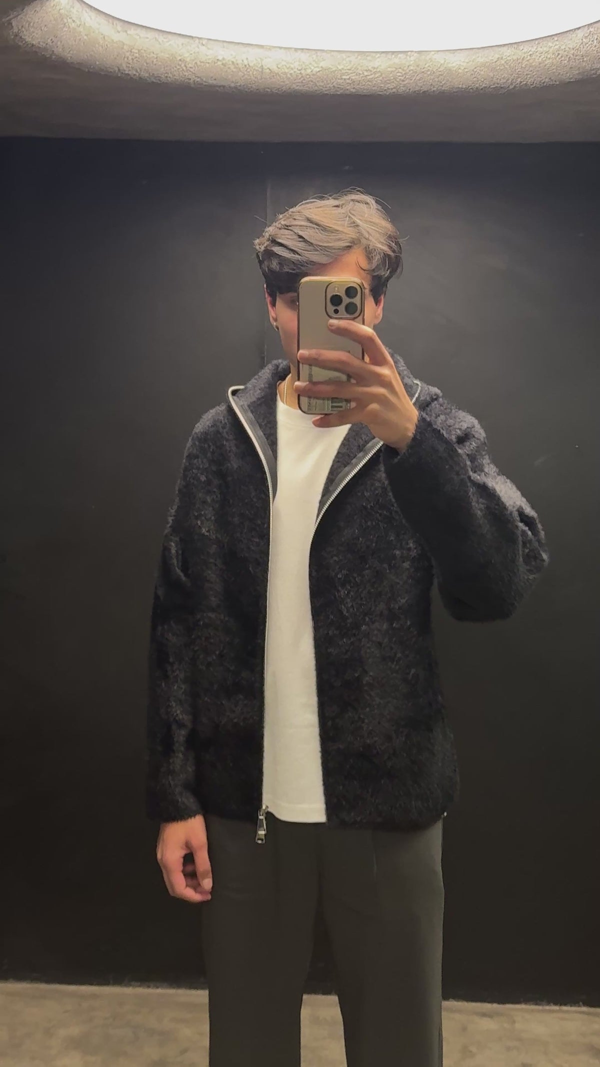 FUR KNITTED HOODIE