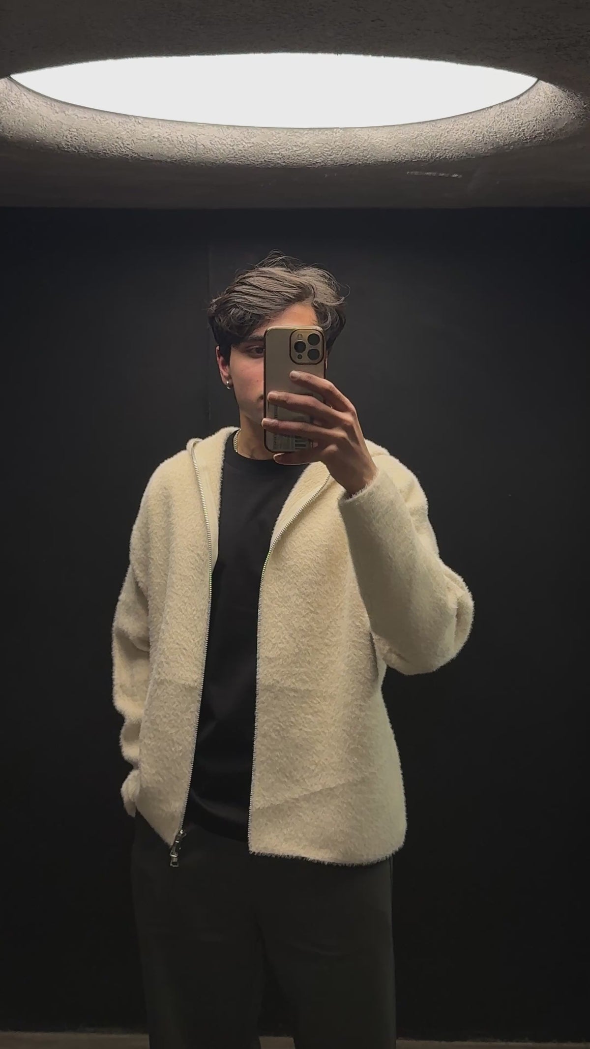 FUR KNITTED HOODIE