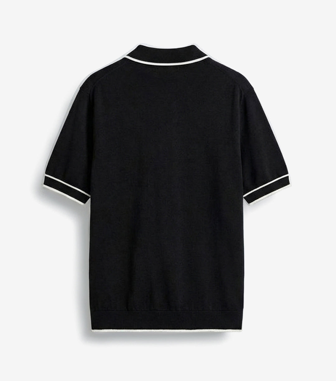 CONTRAST RIB KNITTED POLO T-SHIRT
