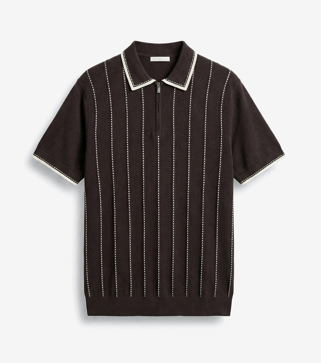 KNITTED POLO WITH STRIPE DETAIL T-SHIRT