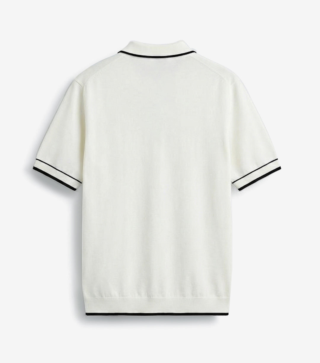 CONTRAST RIB KNITTED POLO T-SHIRT