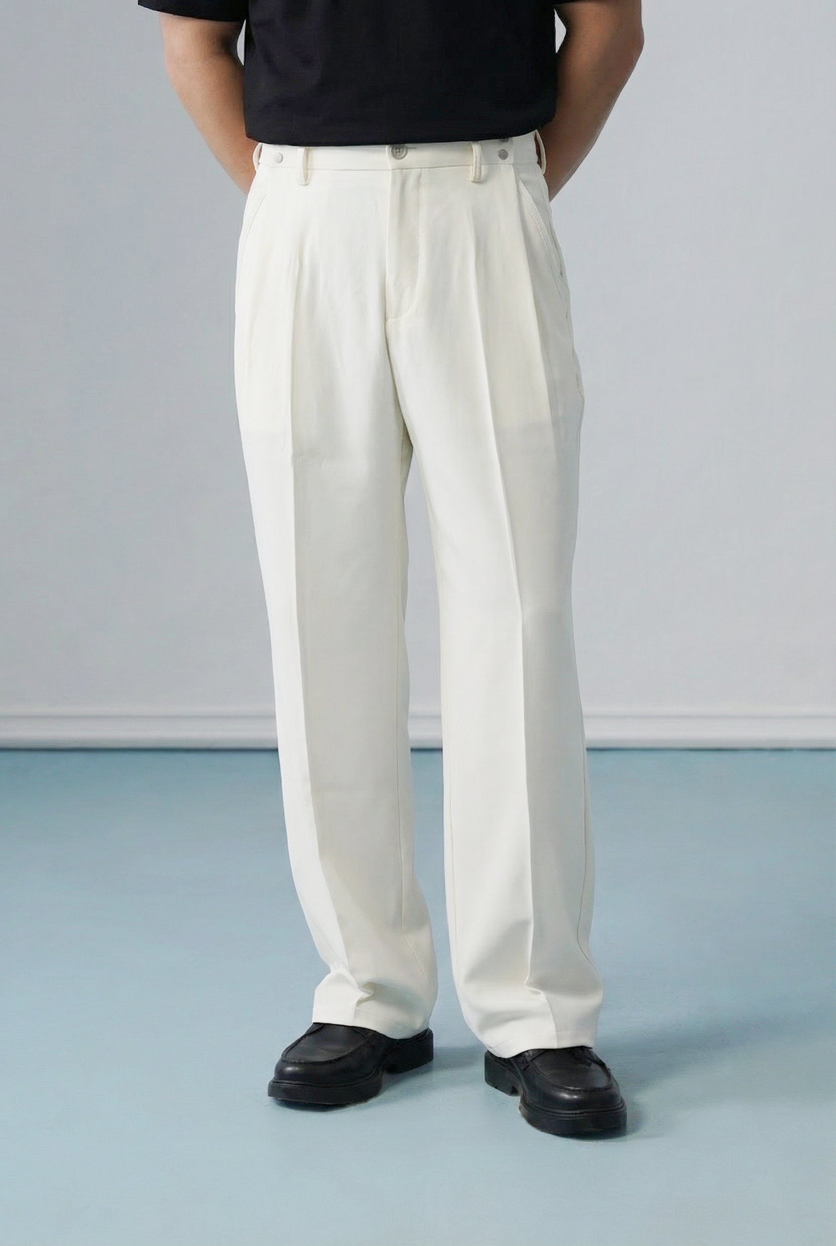 CONVERTIBLE PLEATED TROUSER - STRAIGHT FIT